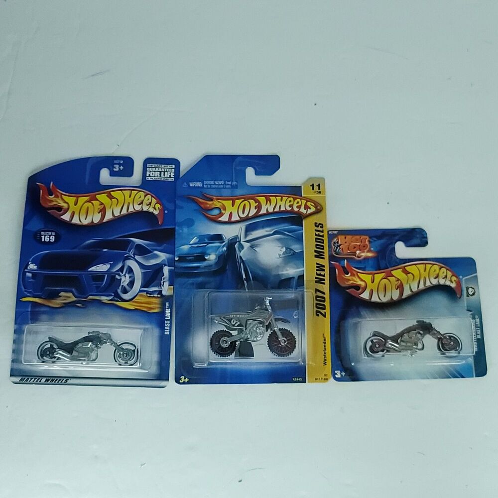 Lot of 3 Hot Wheels Wastelanders Blast Lane Motorcycle Bike NEW Model Die Cast